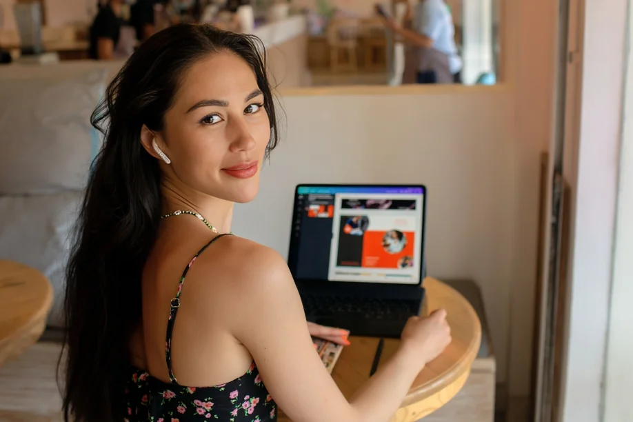 Graphic Designer Working on laptop 