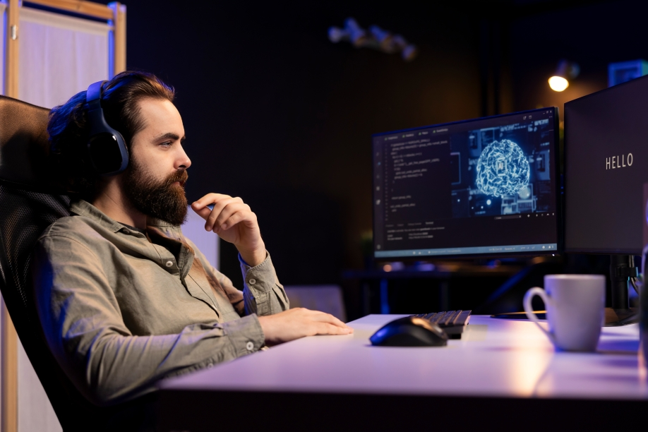 Man learniing about artificial intelligence