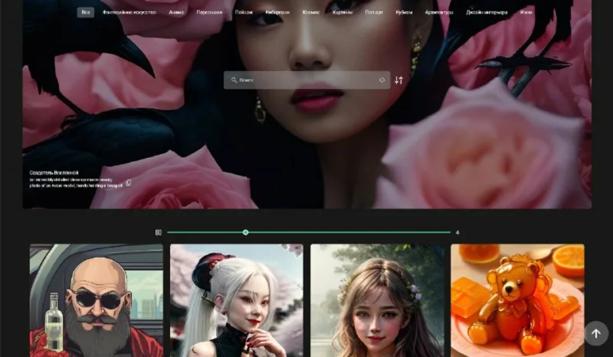 A colorful website displaying a variety of images and pictures in a grid layout.