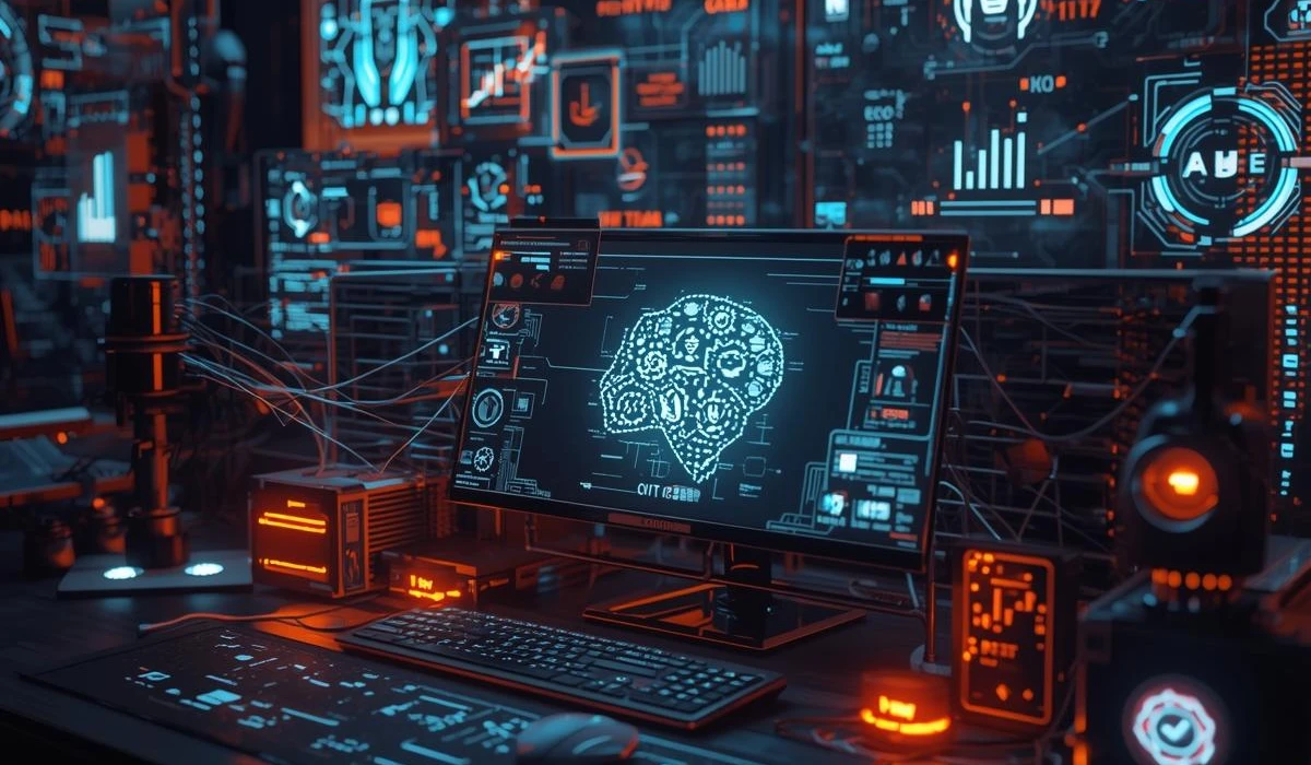 A computer monitor featuring a brain image, representing the intersection of technology and cognitive science.