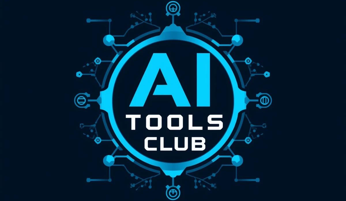 Logo of AI Tools Club featuring a blue background.