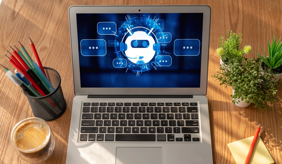 Illustration showing steps to integrate a robot voice feature on a website for enhanced user interaction.