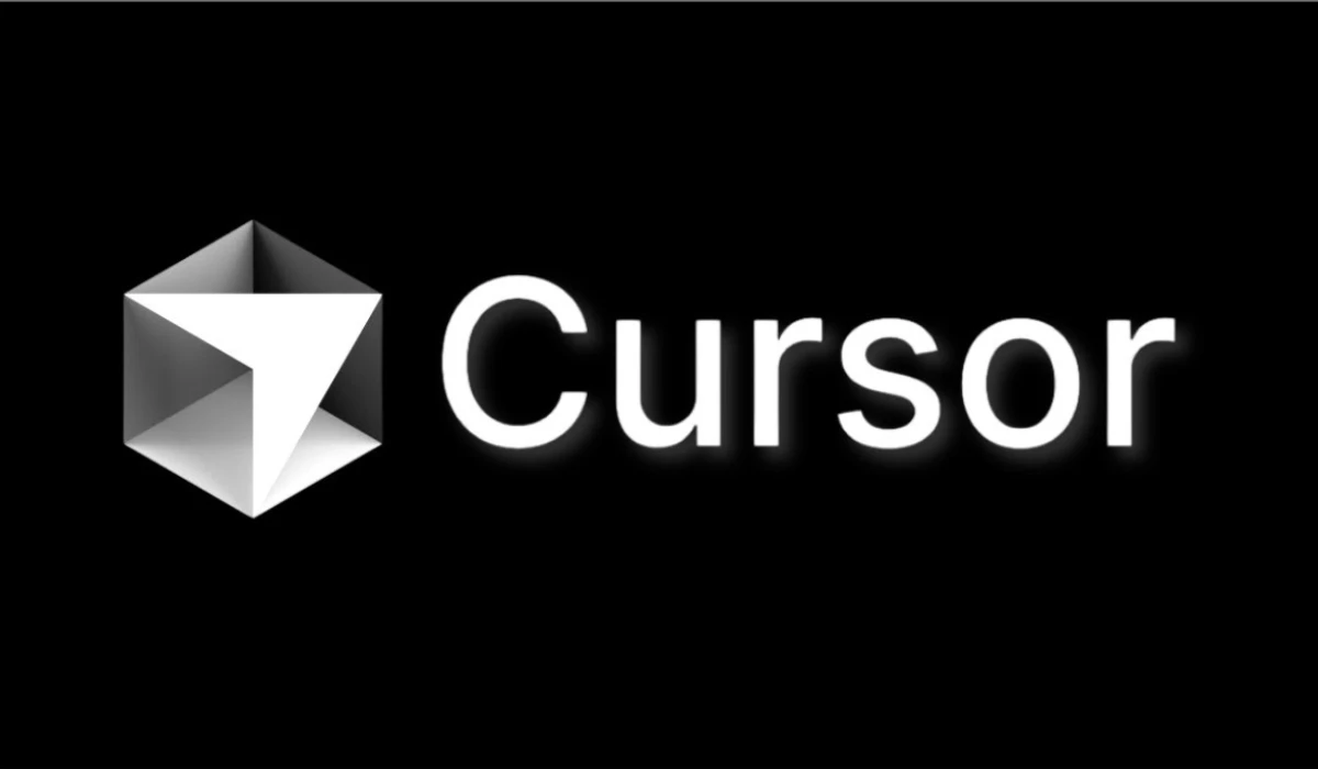 Modern cursor logo with bold, vibrant lettering.