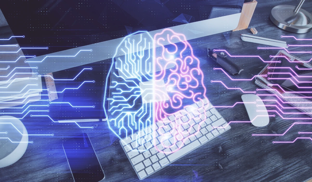 Diagram explaining how to implement artificial intelligence in business, highlighting tools and techniques for success.