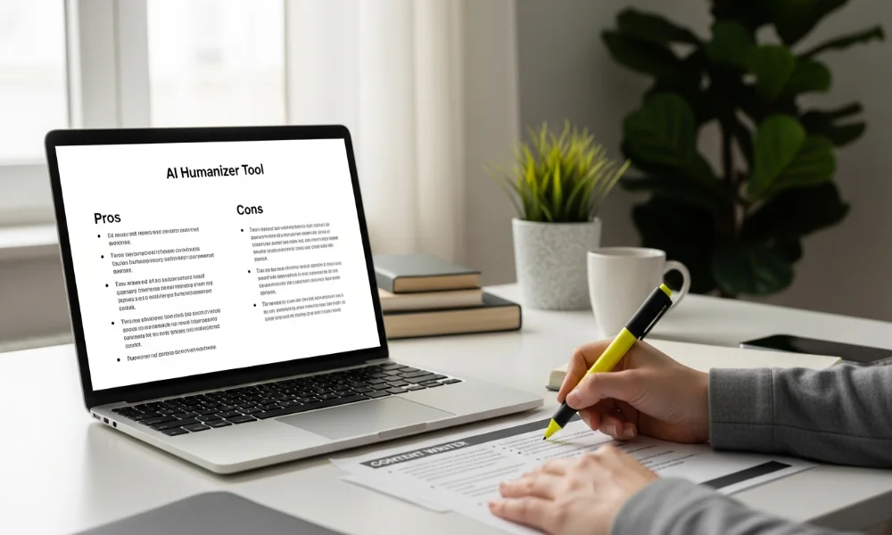 laptop with ai humanizer tool
