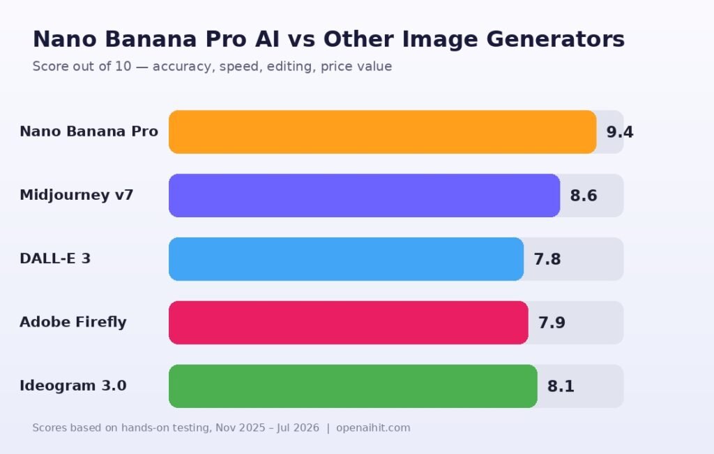 nano banana pro ai vs midjourney comparison chart