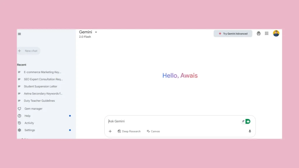 Screenshot of Google Gemini - with Summarising and analyzing document capabilities