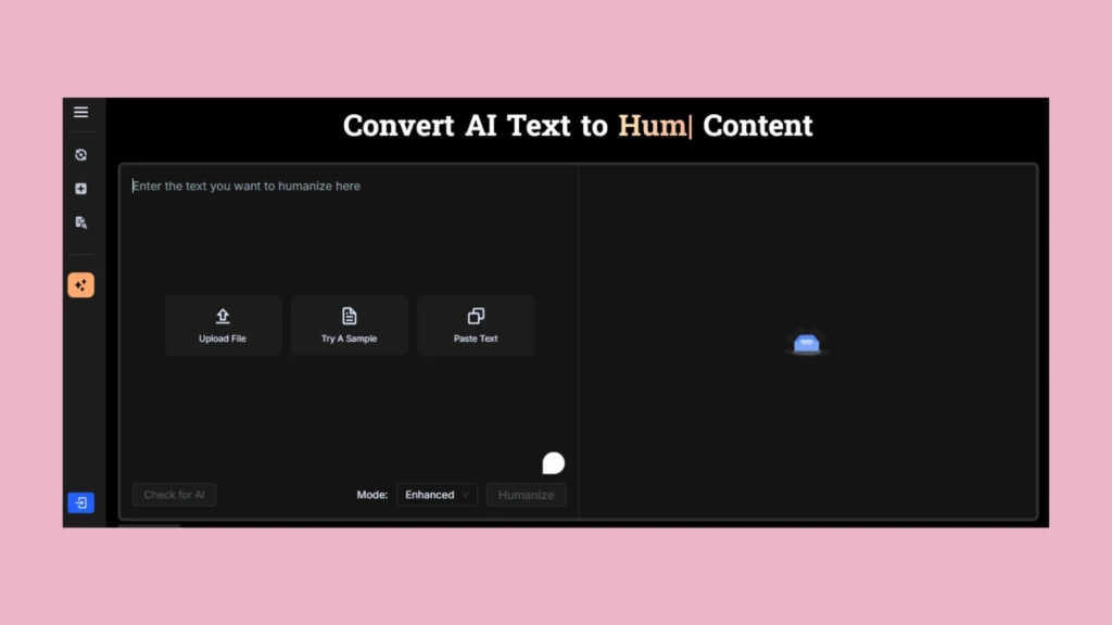 Screenshot of BypassGPT - a free AI tool for students help in writing human content