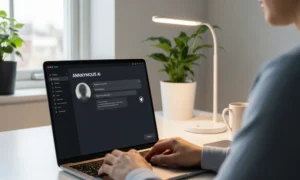 Person typing on laptop